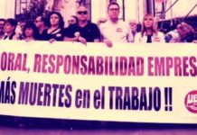 CCOO y UGT se concentran en Madrid contra la siniestralidad laboral