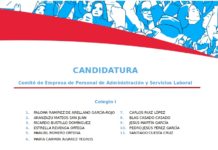 candidatura de CCOO al comité de empresa de pas laboral de la UPM