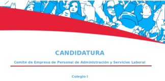 candidatura de CCOO al comité de empresa de pas laboral de la UPM