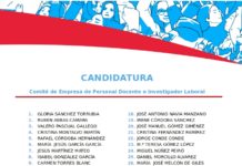 candidatura de CCOO al comité de empresa de pdi laboral de la UPM