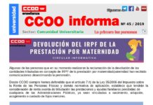 Devolución IRPF: prestación maternidad.