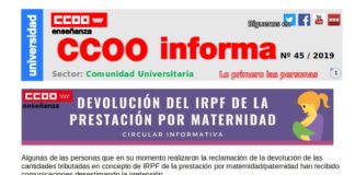 Devolución IRPF: prestación maternidad.