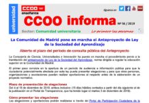 ATENCIÓN: La Comunidad de Madrid pone en marcha el Anteproyecto de «Ley de la Sociedad del Aprendizaje»