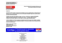 CCOO solicita al Rector el mantenimiento del empleo en la UPM ante la situación provocada por el COVID-19