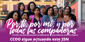 CCOO sigue actuando este 25N contra las violencias machistas